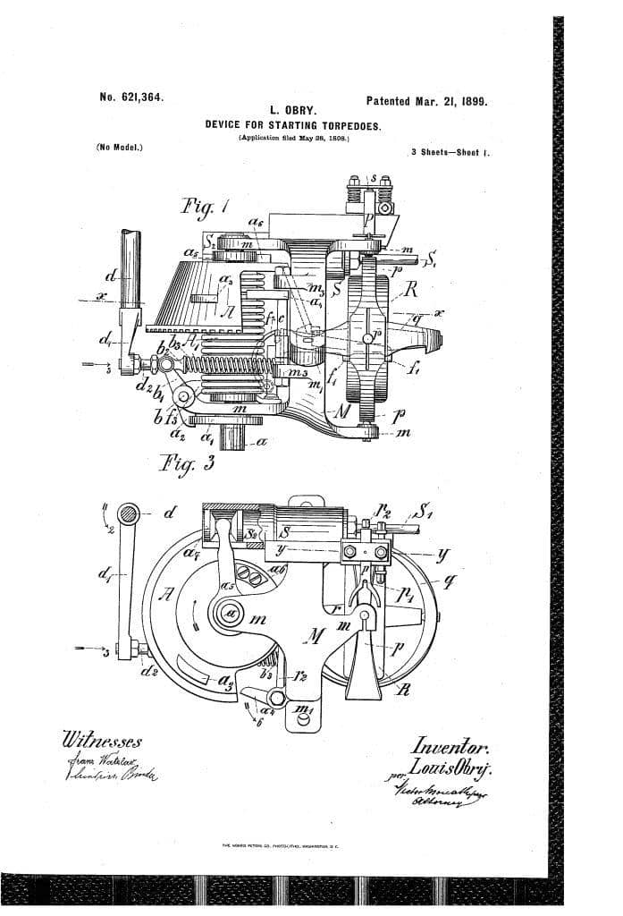 Прибор Обри, рисунок из патента.